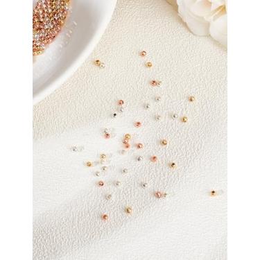 Imagem de 240 peças de contas espaçadoras de latão de 3 cores, contas redondas lisas banhadas a ouro rosa dourado, prata, ouro, metálico, amuleto, fabricação de joias, para colar, pulseira, brincos e artesanato