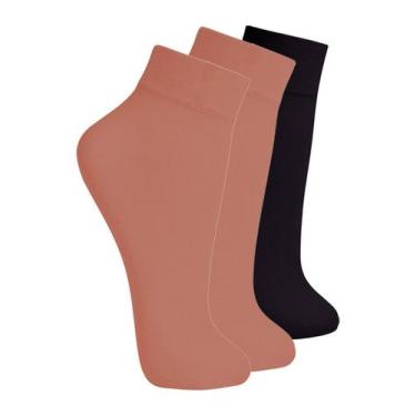 Imagem de Kit 3 Pares de Meias Fio 40 Opaca Lupo 5531-001 Colorido, Bege, UN