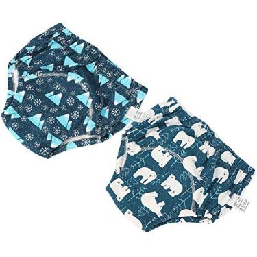 Imagem de Akozon Calça de Treinamento de Algodão Com Algodão Akozon 2pcs - Roupas íntimas Macias e Respiráveis ​​para Bebês de 6 Meses a 2 Anos - Projeto à Prova de Vazamentos para Treinamento Confortável (L)