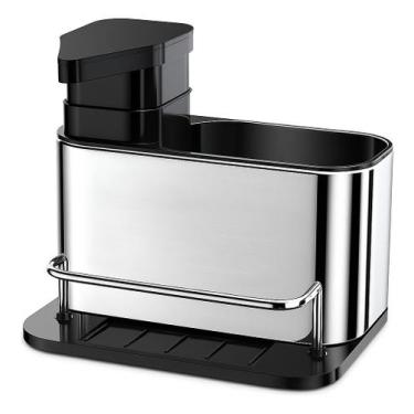 Imagem de Porta Detergente Inox Dispenser Esponja Bucha Cozinha Pia - Dsipenser 