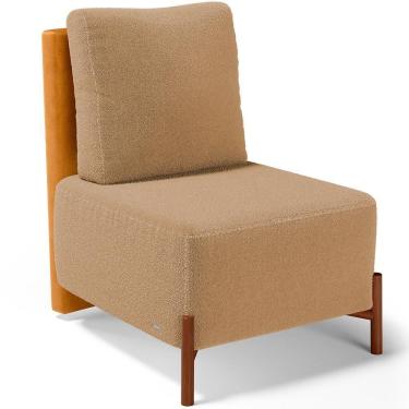 Imagem de Poltrona Decorativa Living Hungria L02 Couríssimo Whisky Bouclê Mostarda - Lyam