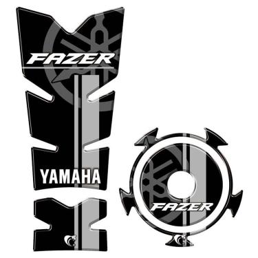 Imagem de Kit Protetor Tanque E Bocal Adesivo Moto Yamaha Fz15 Ano 2022/2023 Cinza