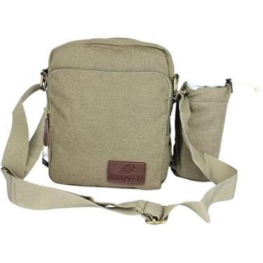 Imagem de Bolsa Transversal em Lona com Porta-Garrafa Lateral – Essencial e Prática (Verde)