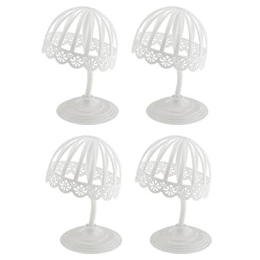 Imagem de barenx 4 x 45 cm Chapéu Fedoras Infantil Perucas Armazenamento Display Rack Organizador Suporte Branco
