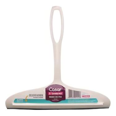 Imagem de Rodo de Pia com Raspador, Plástico Branco, 22cm de Comprimento, Cabo de 18cm, Manual, para Cozinha