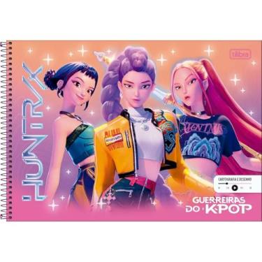 Imagem de Caderno de Desenho Guerreiras do K-POP TILIBRA - 80 Folhas (3 Personagens)