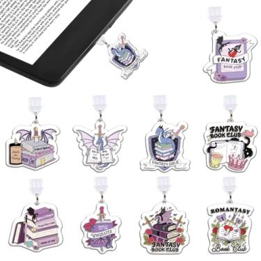 Imagem de Wxiben Amuleto de plugue de poeira para Kindle – Pacote com 9 plugues de poeira de dragão fantasia compatíveis com porta de carregamento tipo C/USB C, acessórios para presente para telefone e-reader