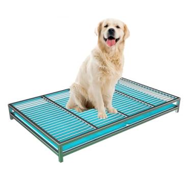 Imagem de Bandeja de treinamento para penico de cachorro, caixa de limpeza de cocô de vaso sanitário, portátil, resistente, para varanda e banheiro, apartamento (108 cm/42,5 pol, com bandeja de plástico)