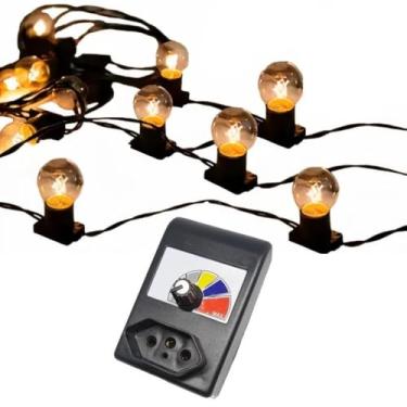 Imagem de Varal de Luzes com REGULAGEM de LUMINOSIDADE - 20 metros de Varal + 20 Lâmpadas + DIMER REGULADOR - 127V e 220V Iluminação Decorativa para Jardim(220V,10 metros (COM DIMMER))
