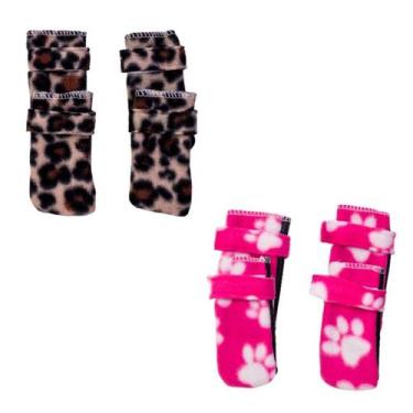 Imagem de Kit 2 Sapatos Para Cachorro - Onça E Rosa Gg - Nicapet