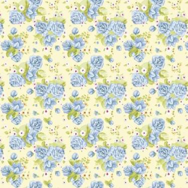 Imagem de Papel De Parede Flores Azul E Amarela Adesivo Sala Cozinha - LRP