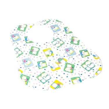 Imagem de Babador Impermeável para Bebê com Bolso Porta Migalhas, Regulagem com Fixadores, PVC, BPA Free, Atóxico, 30x35cm, 6 Meses a 2 Anos (Amarelo Urso)