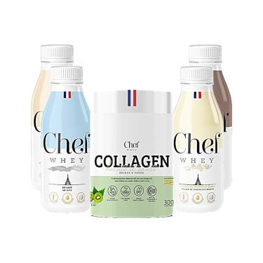 Imagem de Kit Colágeno Chef Collagen 300g + 4 Un Dose Única Chef Whey 40g com Sabores Incríveis-Unissex