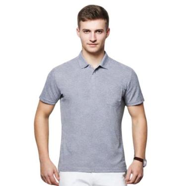Imagem de Kit Fardamento 2 Camisas Masculina Gola Polo Piquet C/ Bolso cor:Cinza
