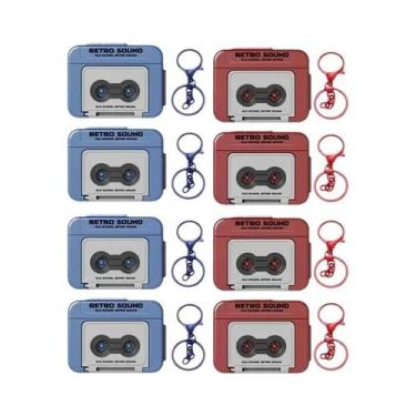 Imagem de Chaveiro Mini Gravador De Fita Vintage Vermelho E Azul Presente Para C