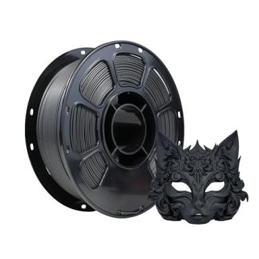 Imagem de iBOSS Filamento fosco PLA+ preto fosco de 1 kg, precisão dimensional do filamento da impressora 3D de 1,75 mm +/- 0,02 mm, carretel de papelão de 1 kg (1 kg) para a maioria das impressoras 3D FDM