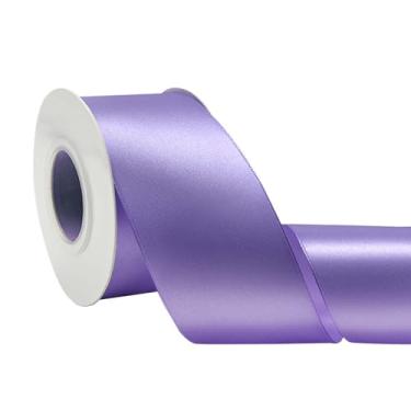 Imagem de Simplegoal Fita de cetim roxa clara de dupla face, 5,8 cm x 63,5 m, fitas roxas claras de poliéster para embrulho de presente, fita de tecido para artesanato, buquê de flores, costura, artes,