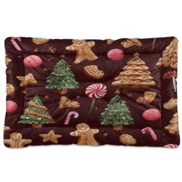 Imagem de ATTX Cama para cães e gatos com biscoitos de gengibre - Cama retangular ultra macia e confortável para animais de estimação para cães e gatos médios, 91 x 61 cm (480)