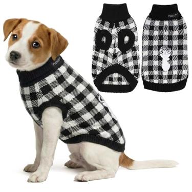 Imagem de Suéter de gola rolê parisiense para cães – Pulôver clássico de malha xadrez | Roupa quente para outono e inverno para cão/gato/filhoteParisian Pet XS