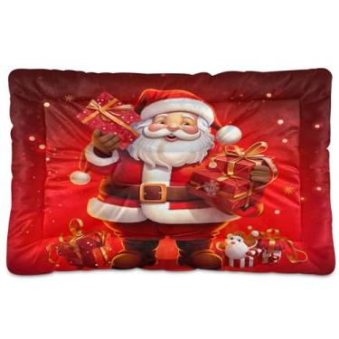 Imagem de SEHANY Cama de Natal para cães e gatos com fundo antiderrapante, cama de canil, colchão macio para animais de estimação, lavável para cães pequenos, médios e grandes, gatos, 45,7 x 61 cm