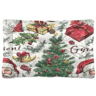 Imagem de SEHANY Cama de Natal para cães e gatos com fundo antiderrapante, cama de canil, colchão macio para animais de estimação, lavável para cães pequenos, médios e grandes, gatos, 45,7 x 61 cm