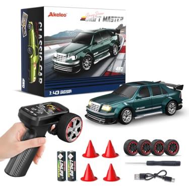 Imagem de Dingdongwu 1/43 Mini RC Drift Car with Gyroscope, 4WD Full Proportional RC Car, 2.4GHZ Hobby Grade Remote Control Cars, RTR Model Vehicle, 20+KM/H High Speed for Hobbyists Kids Adults (Green)