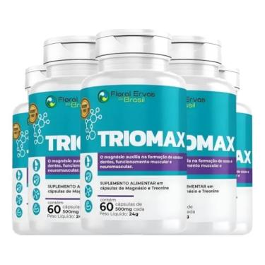 Imagem de KIT C/5 Un. Suplemento Alimentar 3x Magnésios 60 Cáps. Floral Ervas do Brasil