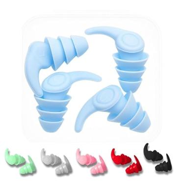 Imagem de Protetor Auricular de Silicone, Kit com 2 Pares Tampões de Ouvido para Dormir, Natação e Redução de Ruído, Design Ergonômico, Encaixe Universal, Pontas Macias, Múltiplas Cores