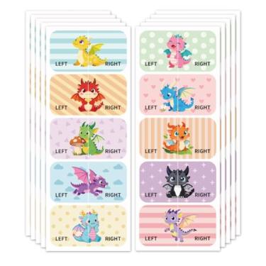 Imagem de Peacoblue Shoes Stickers for Shoes Learning Left Right, Foreign Dragon Babies 100pcs(50 Pairs) Self-Adhesive Shoes Stickers Labels Decals to Help Put Shoes On