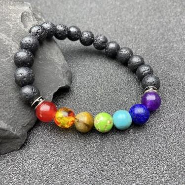 Imagem de Pulseiras para mulheres e homens, contas de ioga, pulseiras elásticas feitas à mão, pedras preciosas naturais, joias elásticas, presentes espirituais, Medium, Cristal, Sem Pedra Preciosa