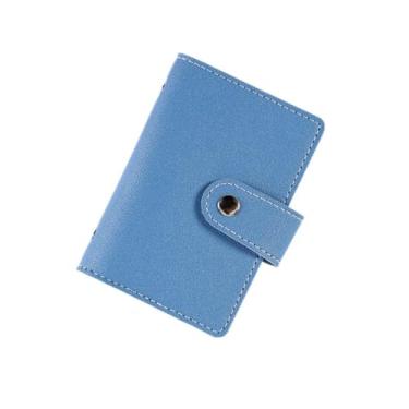 Imagem de Carteira com porta-cartões de crédito, moderna, elegante, multicartões, carteira de couro para uso diário, Azul, Tendência