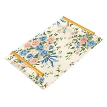 Imagem de Wassud Bouquets Bandeja de banheiro com alças organizador de perfume de acrílico para banheiro, quarto, cozinha, balcão de 30 x 20 cm