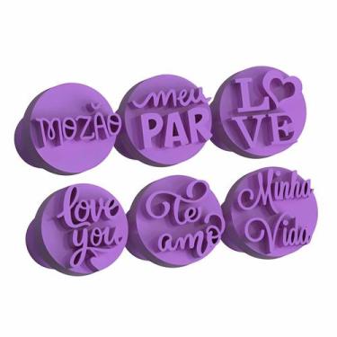 Imagem de Kit Carimbo Marcador Brigadeiros AMOR MOZAO CASAL Molde Festa Confeita