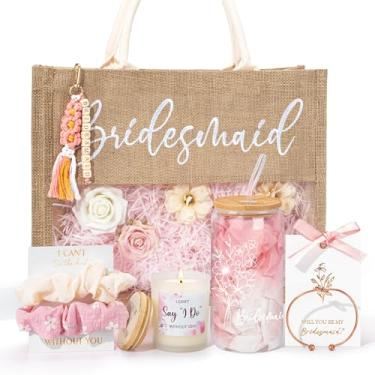 Imagem de Presentes de dama de honra, presentes de pedido de damas de honra, Will You Be My Bridesmaid Box da noiva para o dia do casamento, presente de despedida de solteira, presente de festa de despedida de