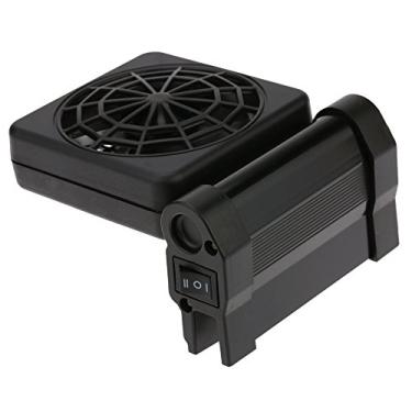 Imagem de Ventilador de Resfriamento para Aquário Chiller Tanque Peixes com Ventilação Potente 2 Níveis Ajustáveis Instalação Fácil Suporte Fixação por Grampo Adaptador AC 100-240V Baixo Consumo Energia 12V Plá