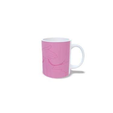 Imagem de Caneca de Cerâmica 325ml Outubro Rosa, Tema Conscientização, Acabamento Brilhante, Resistente a Microondas, Reutilizável (2182)