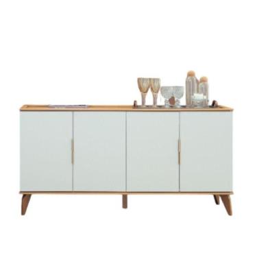 Imagem de Buffet Linea Brasil Évora 4 Portas 80x160x42cm, JEQUITIBA/OFF WHITE FO