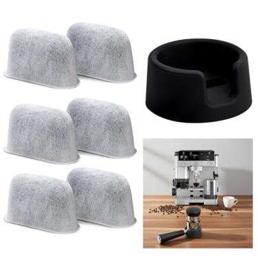 Imagem de Base de adulteração de café compatível com cabo de máquina de café expresso Ninja ES601, pacote com 6 substituições de filtro de água, suporte de filtro de porta, acessórios de máquina de café