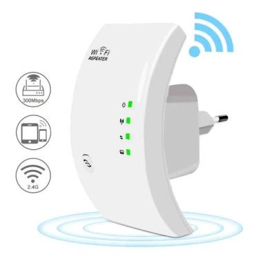 Imagem de Repetidor de Sinal Wi-Fi 300Mbps Amplificador de Internet Wireless 2.4GHz | Expansor de Rede para Casa e Escritório com WPS, Porta LAN | Compatível com Todos os Roteadores – DHJ DR4