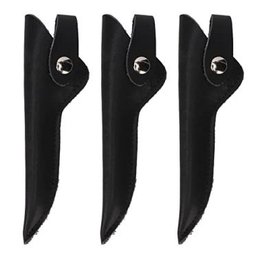 Imagem de CUOFYUNL 3 PCS Estilista Tesoura Bolsa Minimalista Couro Artificial Barbeiro Tesoura de Cabelo Bolsa para Barbeiro Salão de Beleza