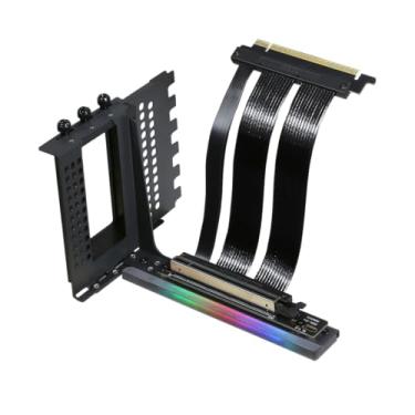 Imagem de Formulamod Kit de suporte de GPU vertical V3 com cabo Riser PCIe 5.0 x16, montagem ajustável (13-17 cm), sincronização ARGB 5V, aço resistente, riser Gen5 de 90 graus para ATX/MATX (design PCI aberto