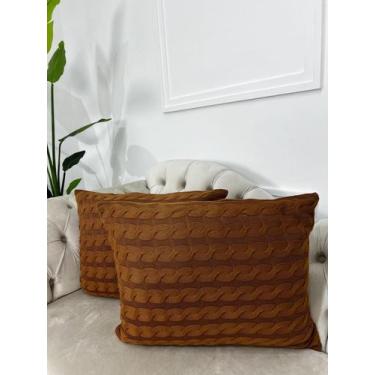 Imagem de Capa De Almofada Decorativa Tricot 60x40 Sofa Cama - Calu Tricot, Cara