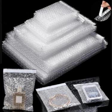 Imagem de 10 peças de plástico transparente bolha envelope saco impermeável adesivo auto-selo sacos de embalagem organizador de armazenamento de envio (1S, 4,5 x 10,5 cm)
