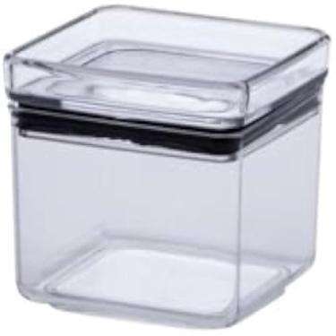 Imagem de Pote de armazenamento, plastico, empilhavel, quadrado, cozinha, transparente, 480ml, leve