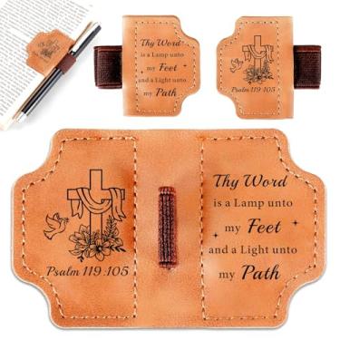 Imagem de Marcador de livro cristão de couro para mulheres e homens, marcador religioso para ele, design inspirador de versículo bíblico, presentes de batismo para adolescentes, meninos, meninas, marcador de