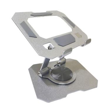 Imagem de Suporte Mesa Notebook Tablet Celular Dobravel 360 Graus Aço Carbono Giratorio Ajustavel Laptop Netbook Resistente Antidarrante