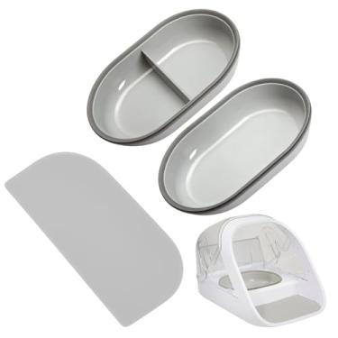 Imagem de Tigela de plástico para alimentador automático de microchip para gatos, 2 tigelas e 1 conjunto de tapete