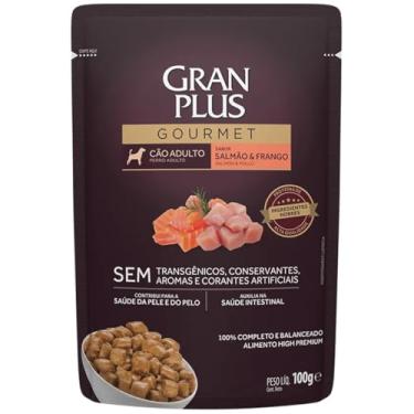 Imagem de Granplus Sachê Cães Adultos Salmão e Frango 100g 6 Unid Ração Umida