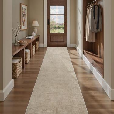 Imagem de Art&Tuft Tapete de corredor de 5 x 20 cm – Tapete de corredor lavável, tapete antiderrapante para corredor, alto e baixo, listrado, texturizado 5 x 20 cm, tapete para entrada, quarto, sala de estar