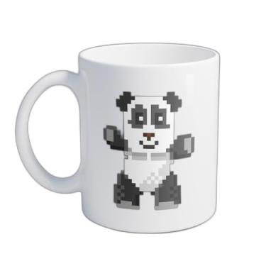 Imagem de Caneca Xícara de Café Porcelana 300ml Com Desenho Boneca Panda Pixel